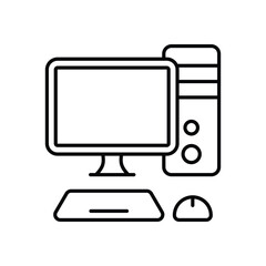 Computer icon isolated on a white background. Vector illustration.
