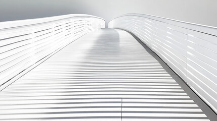 Obraz premium modern bridge with striking shadows and lines creates serene atmosphere