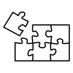 Puzzle pieces vector set. Puzzle jigsaw on white background. Set of puzzle pieces. Vector illustration