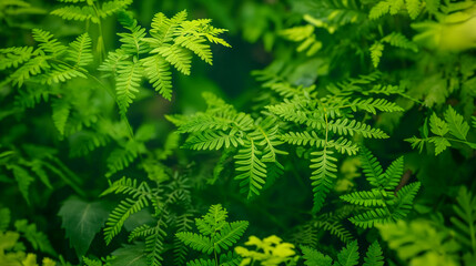 Vibrant Green Leaves in a Natural Pattern
