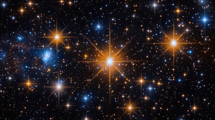 Fototapeta premium Stunning celestial view of sparkling stars in a dark cosmic background, revealing deep space beauty