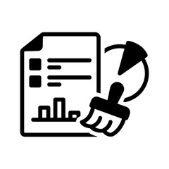 Vector black icon for Audit cleanup