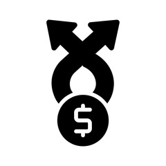 Vector black icon for Budget discrepancies