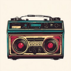 Retro Boombox Illustration