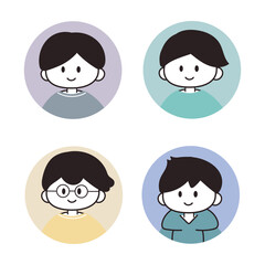 シンプルな男性のアイコン4種