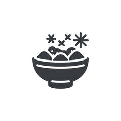 Bowl with a ice vector icon