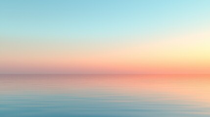 Obraz premium Achieving Vision Through Clarity and Understanding, A serene ocean view at sunset, featuring soft pastel colors blending in the sky and reflecting on the water's surface.