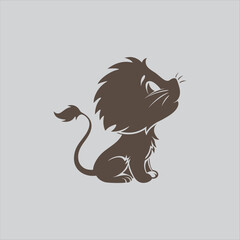 Friendly Baby Lion Head Vector Art
