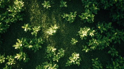 Fototapeta premium Bright and fresh green grass texture with sunlight filtering through, emphasizing its natural beauty.