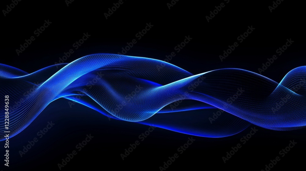Poster abstract glowing blue circuit board with futuristic holographic interface, digital data flow and ai-