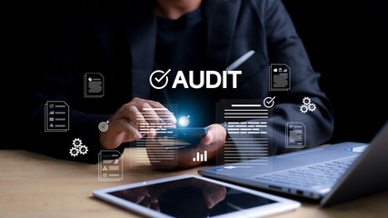 Audit business concept. financial examination for business and financial management system.
