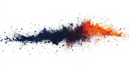 Smudged splash of paint as a banner design element composition isolated over the white background