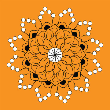 abstract floral background 0range cooler mandala art