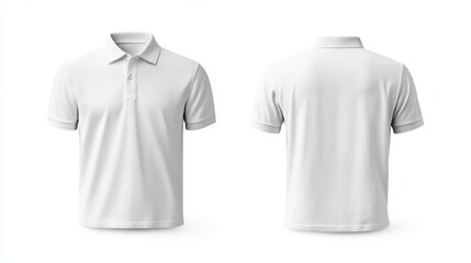 Blank polo shirt mock up template front and back view isolated on white plain t-shirt mockup Polo tee design presentation for print