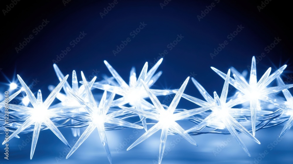 Poster close-up of scattered sharp lights with a sparkling effect, ideal for a clean background with space 