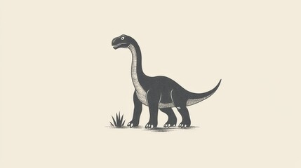 Fototapeta premium Dinosaur silhouette vector art illustration.