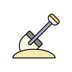 Shovel  icon isolated on a white background. Vector illustration.