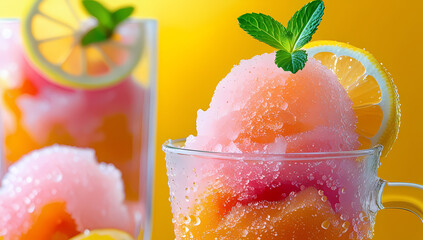 Refreshing Fruit Granita With Berries, Citrus And Mint