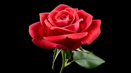 Single red rose, dark background, studio shot, romance, Valentine's Day