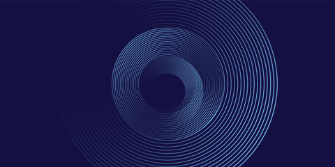 Abstract blue glowing geometric lines modern shiny blue circle lines pattern art