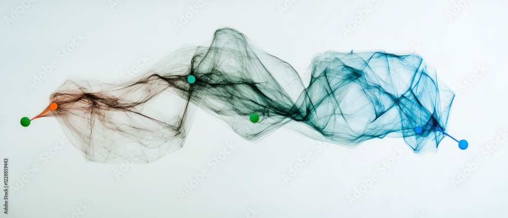 Poster abstract data flow network colorful nodes streams