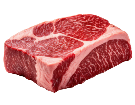 wagyu A5 perfect marbling quality on isolated white background