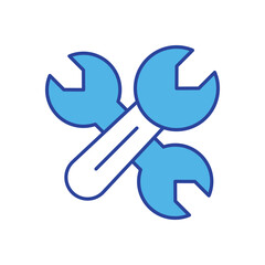Wrench  icon isolated on a white background. Vector illustration.