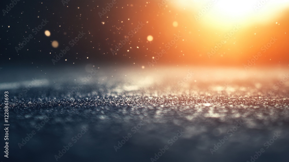 Fototapete gleaming sharp light scattered across a neutral surface, creating a luminous background for graphic 