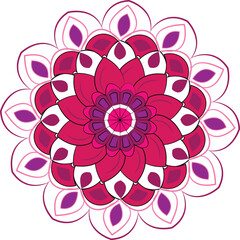 flower spiritual symbol Beautiful Red and purple mandala art vector 
