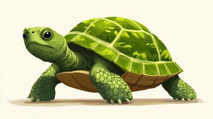 Obraz premium Green Tortoise Illustration.