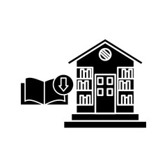 Library icon.  Vector Library Building Icons. Education and Architecture Concept vector illustration, pictogram isolated on white background. color editable