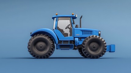 Obraz premium Blue Tractor on Blue Background.