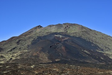 Black lava on Pico Viejo, Teide National Park, Tenerife, Canary Islands, Spain, Europe