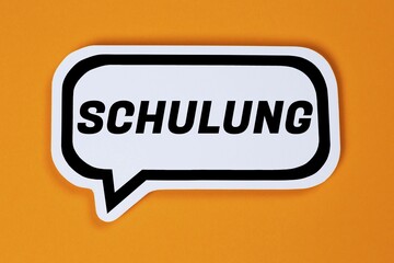 Training seminar course workshop learn education in speech bubble communication business concept in Stuttgart, Germany, Europe