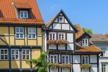 Half-timbered houses, UNESCO World Heritage Site, Quedlinburg, Harz, Saxony-Anhalt, Germany, Europe