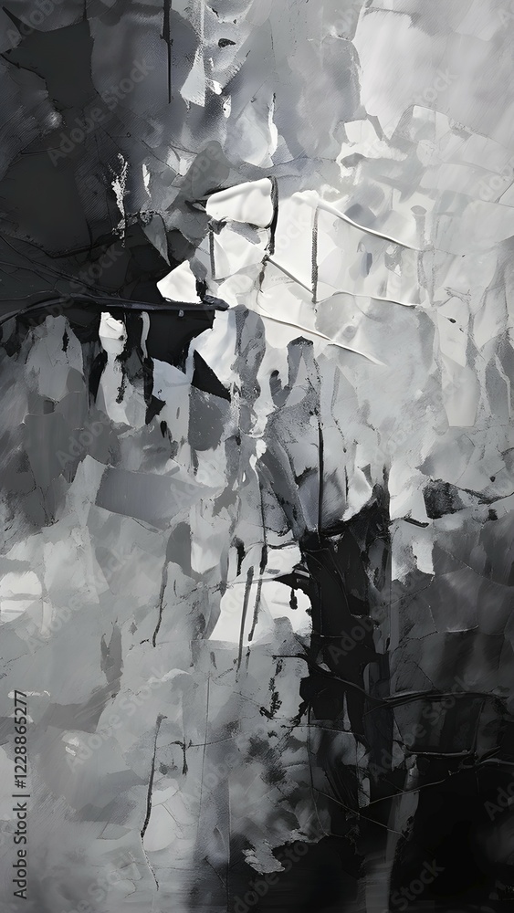 Aufkleber ai generated abstract art showcasing a dynamic splash of black and white in portrait format