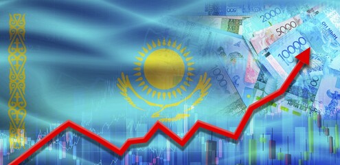 Kazakhstan economy growth on financial trade. Kazakhstan economic growth on financial graph