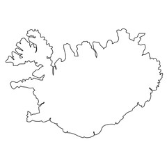 Outline, map of Iceland