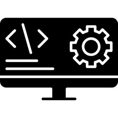 Obraz premium Software Developer icon single vector illustration