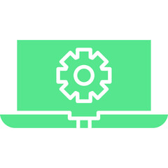 Laptop Settings icon single vector illustration