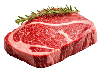 wagyu A5 beef cut perfect marbling quality on isolated white background