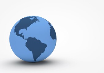 Globe showing South America and North America, 3D illustration