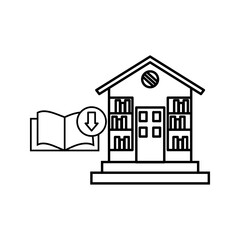 Library icon.  Vector Library Building Icons. Education and Architecture Concept vector illustration, pictogram isolated on white background. color editable