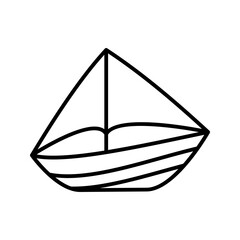 Fototapeta premium Sailboat, yacht, boat, linear icon. Line with editable stroke vector illustration, pictogram isolated on white background. color editable