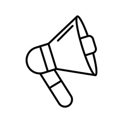 A vector rendering of a megaphone or handheld speaker icon, vector illustration, pictogram isolated on white background. color editable