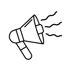 A vector rendering of a megaphone or handheld speaker icon, vector illustration, pictogram isolated on white background. color editable