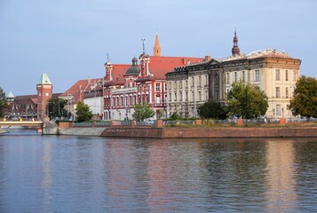 Ossolineum on the Oder River, Wroclaw, Poland, Europe