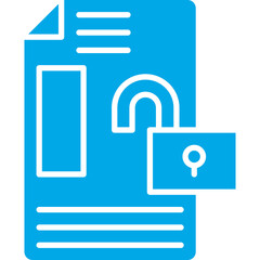 Unlock Documents icon single vector illustration