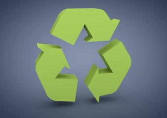 Green arrows, recycling symbol, symbolic image for recycling, reprocessing, 3D illustration