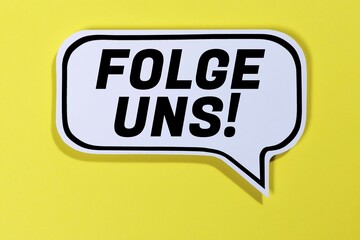 Follow us internet social network social networks in speech bubble communication business concept talk